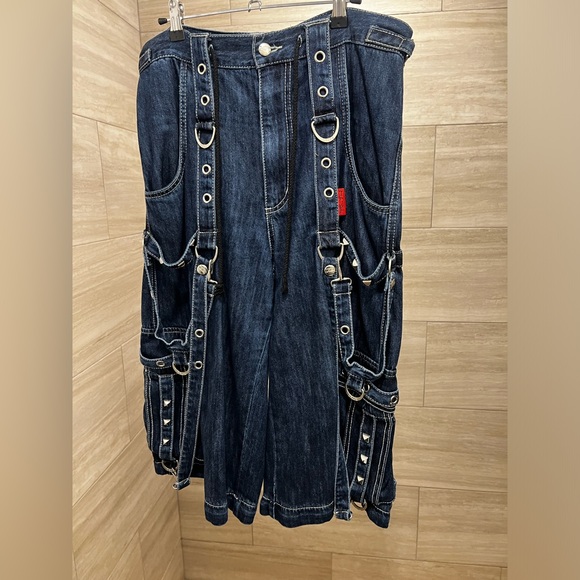 Tripp NYC Unisex Blue Denim Darkstreet Pants Sz S - Picture 4 of 5